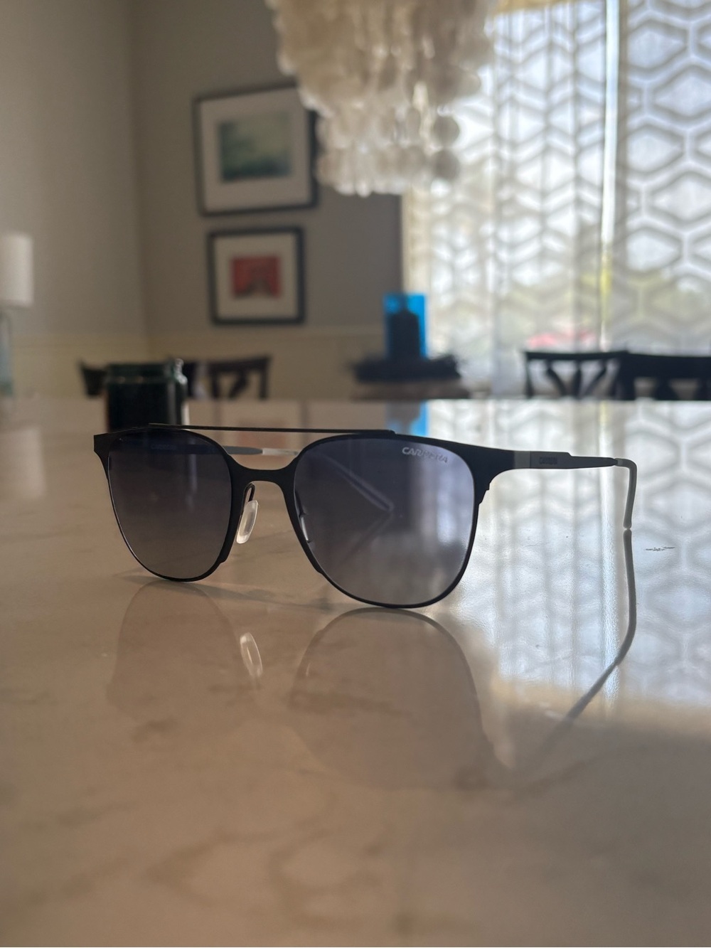 Carrera CA116/S Aviator Sunglasses Matte Gray Metal Frame Blue Gradient Lens